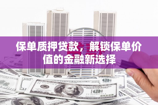 邗江保单质押贷款，解锁保单价值的金融新选择