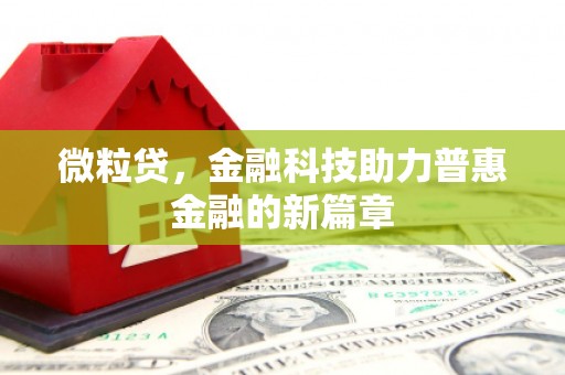邗江微粒贷，金融科技助力普惠金融的新篇章