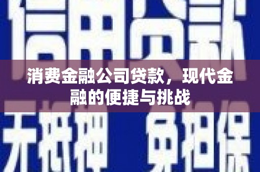 邗江消费金融公司贷款，现代金融的便捷与挑战