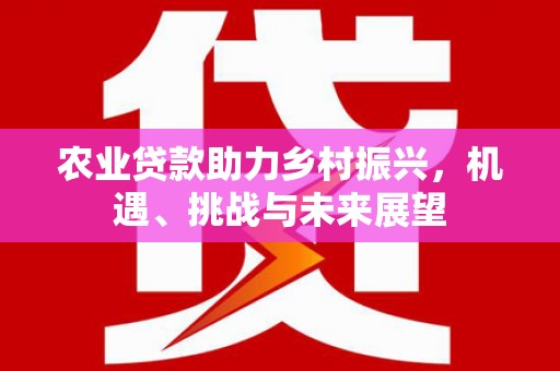 邗江农业贷款助力乡村振兴，机遇、挑战与未来展望