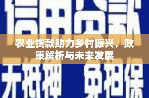 邗江农业贷款助力乡村振兴，政策解析与未来发展