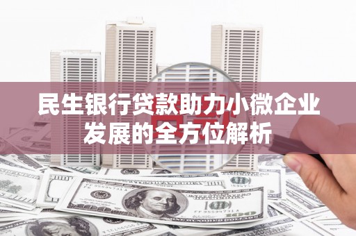 邗江民生银行贷款助力小微企业发展的全方位解析