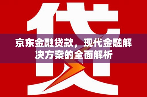 邗江京东金融贷款，现代金融解决方案的全面解析