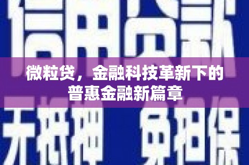邗江微粒贷，金融科技革新下的普惠金融新篇章