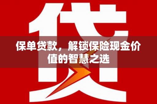 邗江保单贷款，解锁保险现金价值的智慧之选
