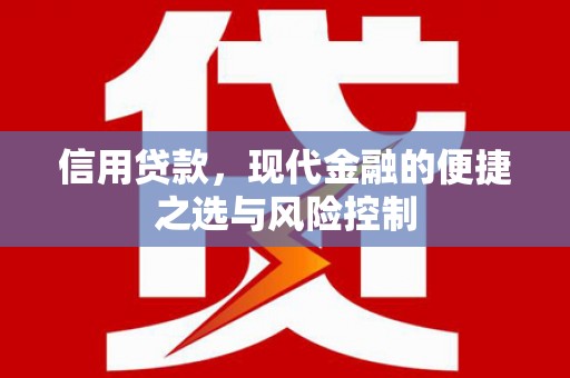 邗江信用贷款，现代金融的便捷之选与风险控制