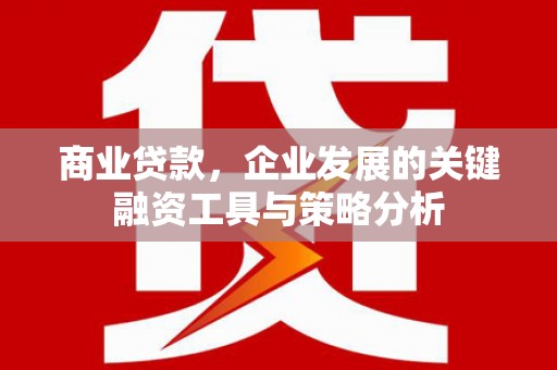 邗江商业贷款，企业发展的关键融资工具与策略分析