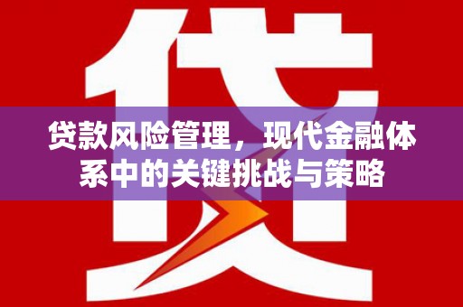 邗江贷款风险管理，现代金融体系中的关键挑战与策略