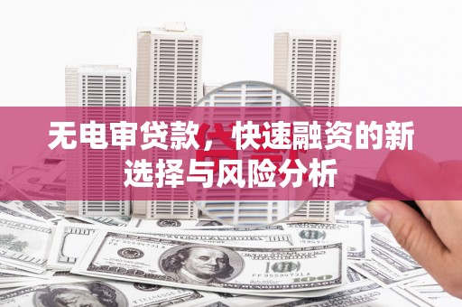 邗江无电审贷款，快速融资的新选择与风险分析