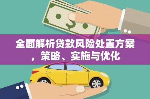 邗江全面解析贷款风险处置方案，策略、实施与优化