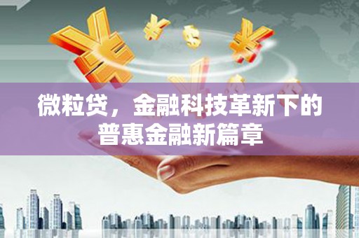邗江微粒贷，金融科技革新下的普惠金融新篇章